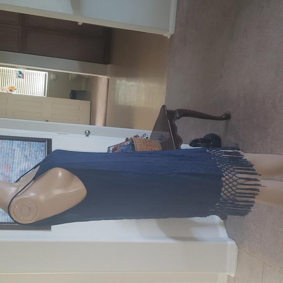 Mud pie s keyhole back tie closure crocheted hem with cascading tassels - Picture 5 of 7